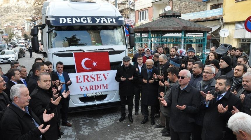 Karaman&rsquo;dan Elazığ&rsquo;a 9&rsquo;ncu yardım tırı da yola &ccedil;ıktı