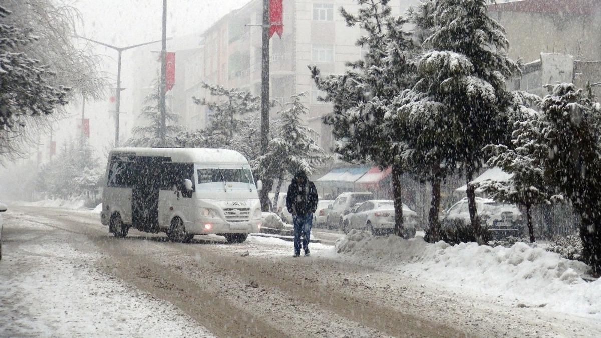 Ahlat&rsquo;ta yoğun kar yağışı
