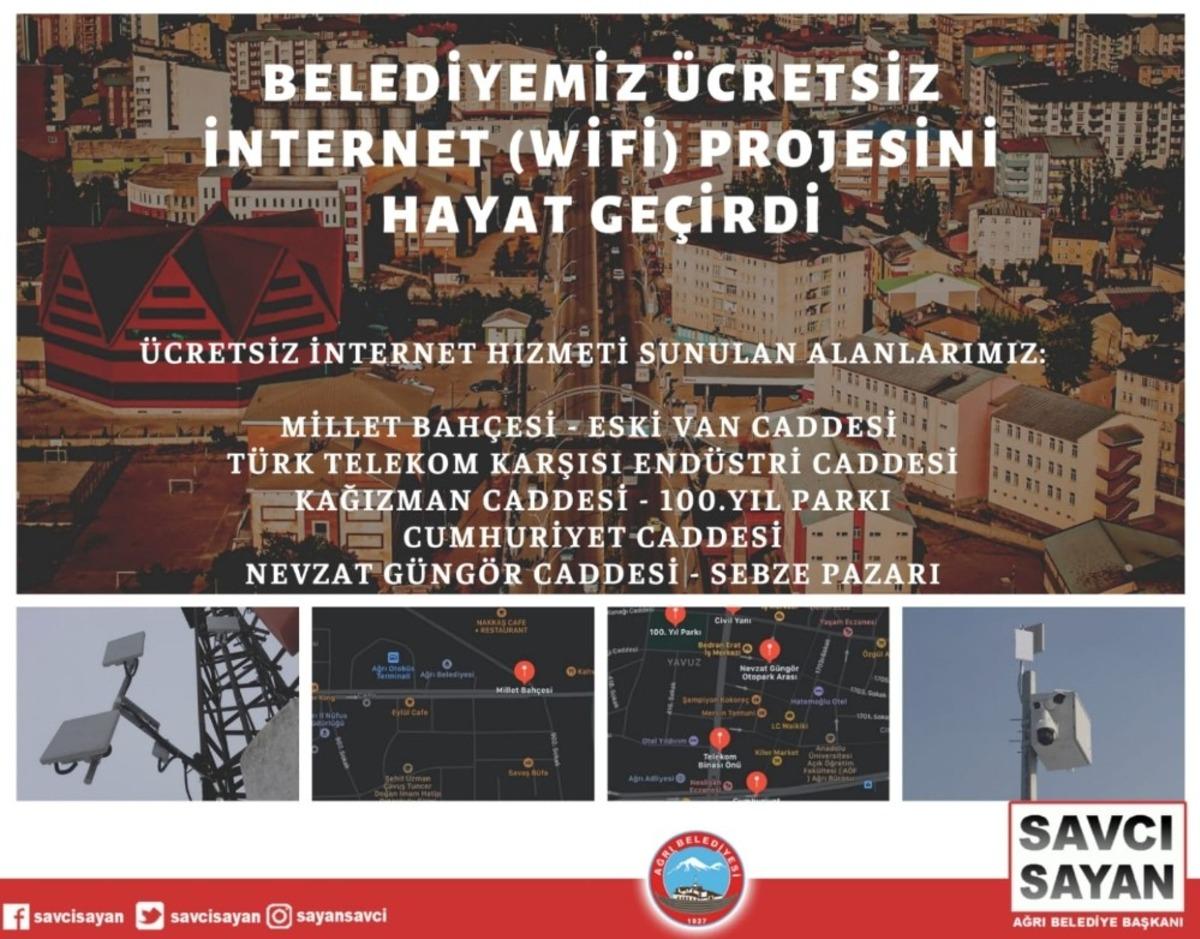 Ağrı&rsquo;da internet bedava oldu