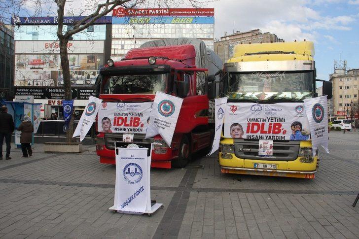 Gaziosmanpaşa’dan İdlib’e 5 tır dolusu yardım eli G1