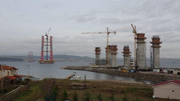 1915 Çanakkale Köprüsü'nde son durum... Ayaklar 150 metreye ulaştı G1