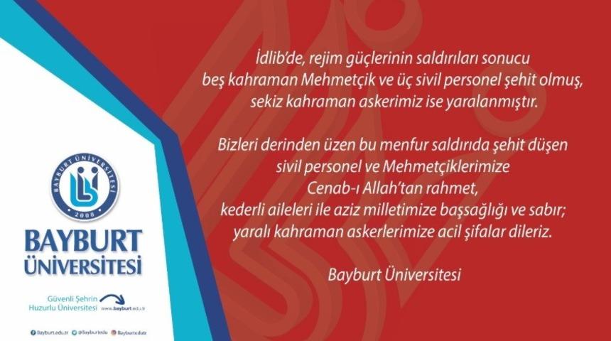 Bayburt &Uuml;niversitesi&rsquo;nden taziye mesajı
