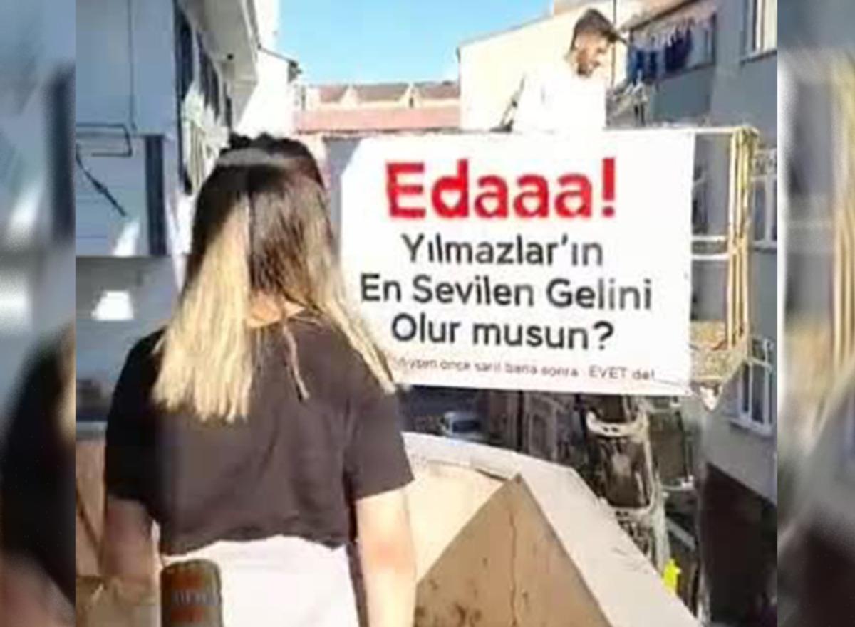 İstanbul'da vin&ccedil; sepetinden s&uuml;rpriz evlilik teklifi