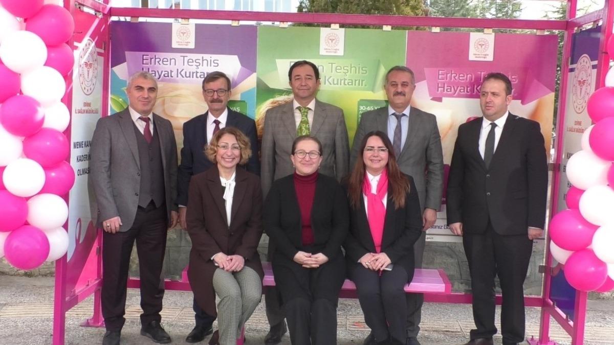 Edirne&rsquo;de &lsquo;kanser farkındalık durağı&rsquo; oluşturuldu