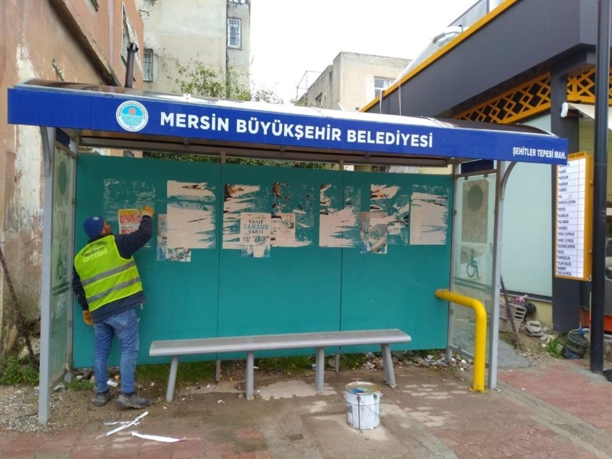 Tarsus&rsquo;taki otob&uuml;s durakları bakımdan ge&ccedil;iriliyor