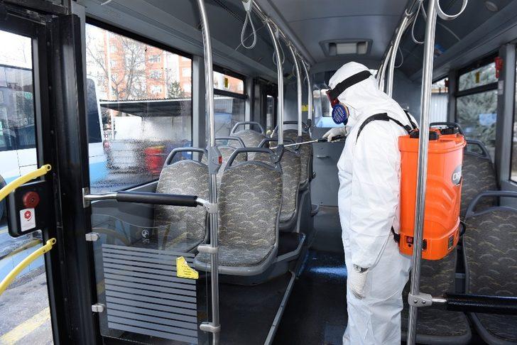 Konya’da toplu ulaşım araçları dezenfekte ediliyor G3
