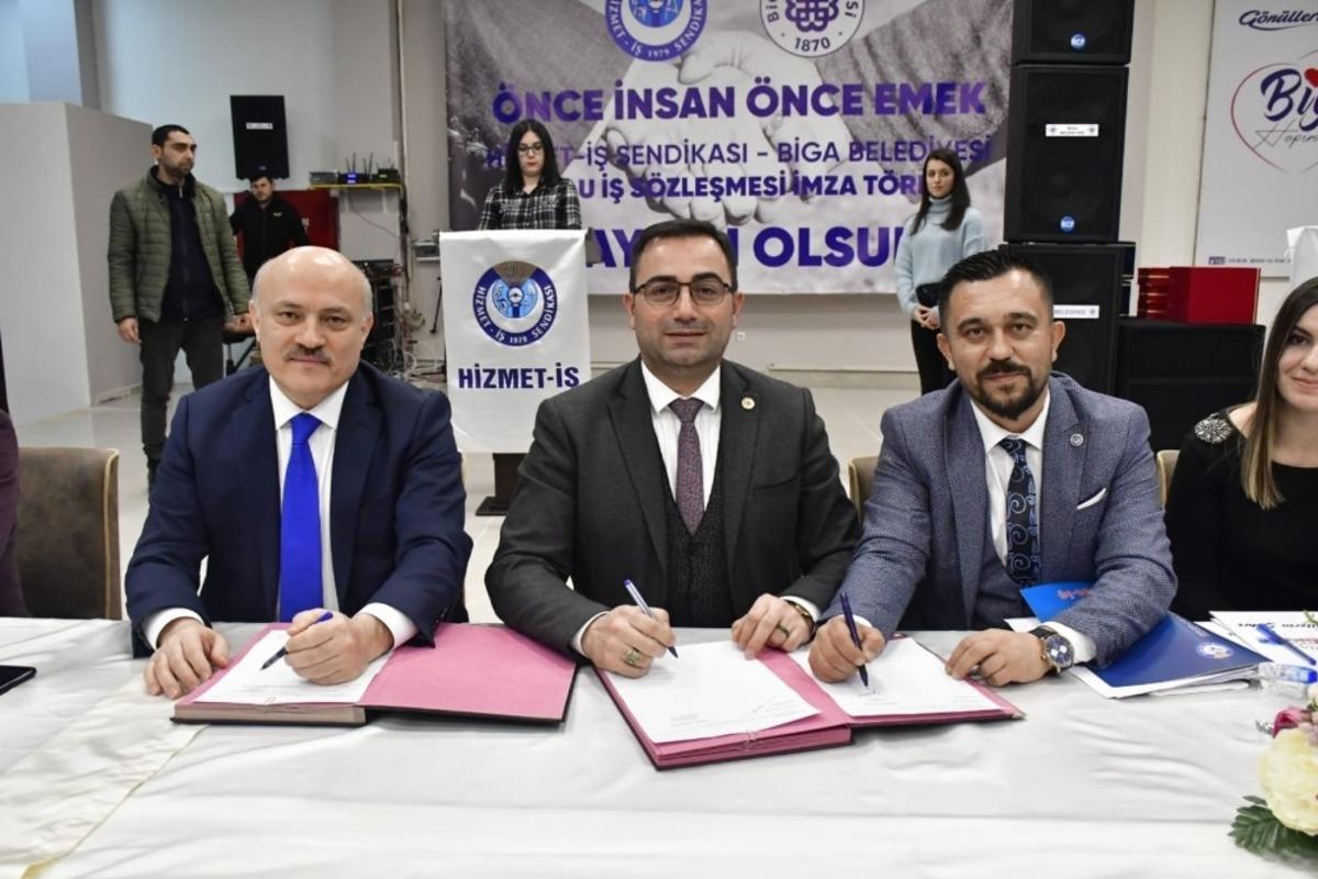 Biga Belediyesinde toplu iş s&ouml;zleşmesi imzalandı