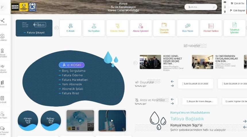 KOSKİ&rsquo;nin yeni internet sitesi hizmete sunuldu