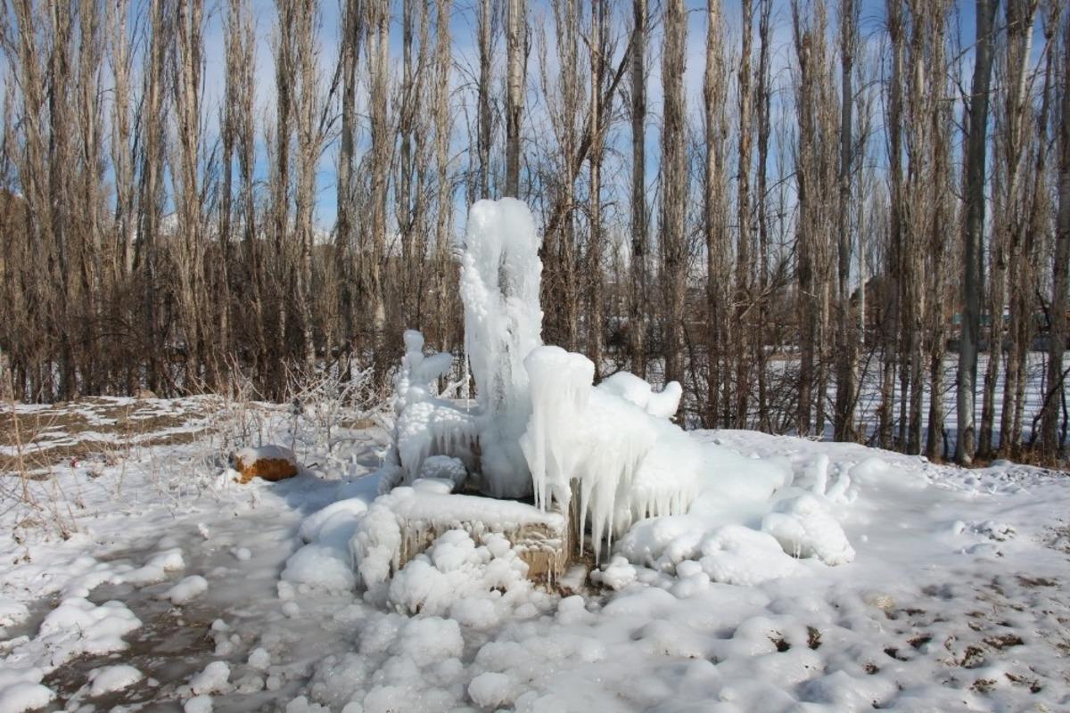 Oltu&rsquo;da her yer buz oldu