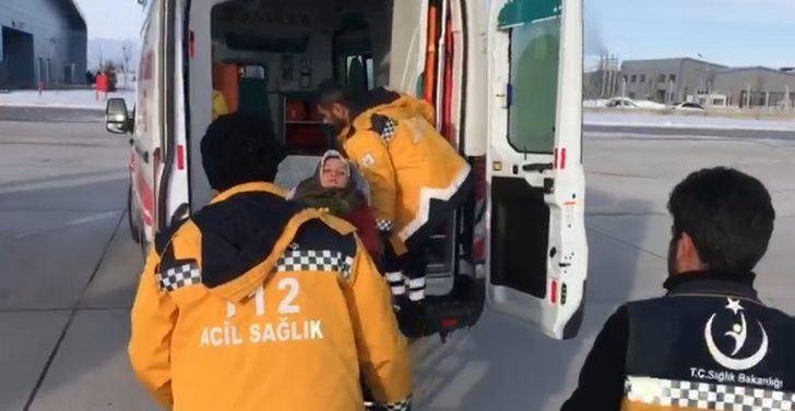 Yol kardan kapandı, hamile kadının imdadına ambulans helikopter yetişti G1