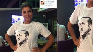 Derya Tuna'dan Erdoğan'a tişörtlü destek