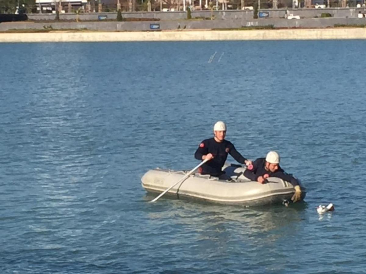 Botla k&uuml;rek &ccedil;ekip, oltadaki martıyı kurtardılar