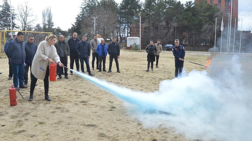 Tepebaşı personeline yangın eğitimi