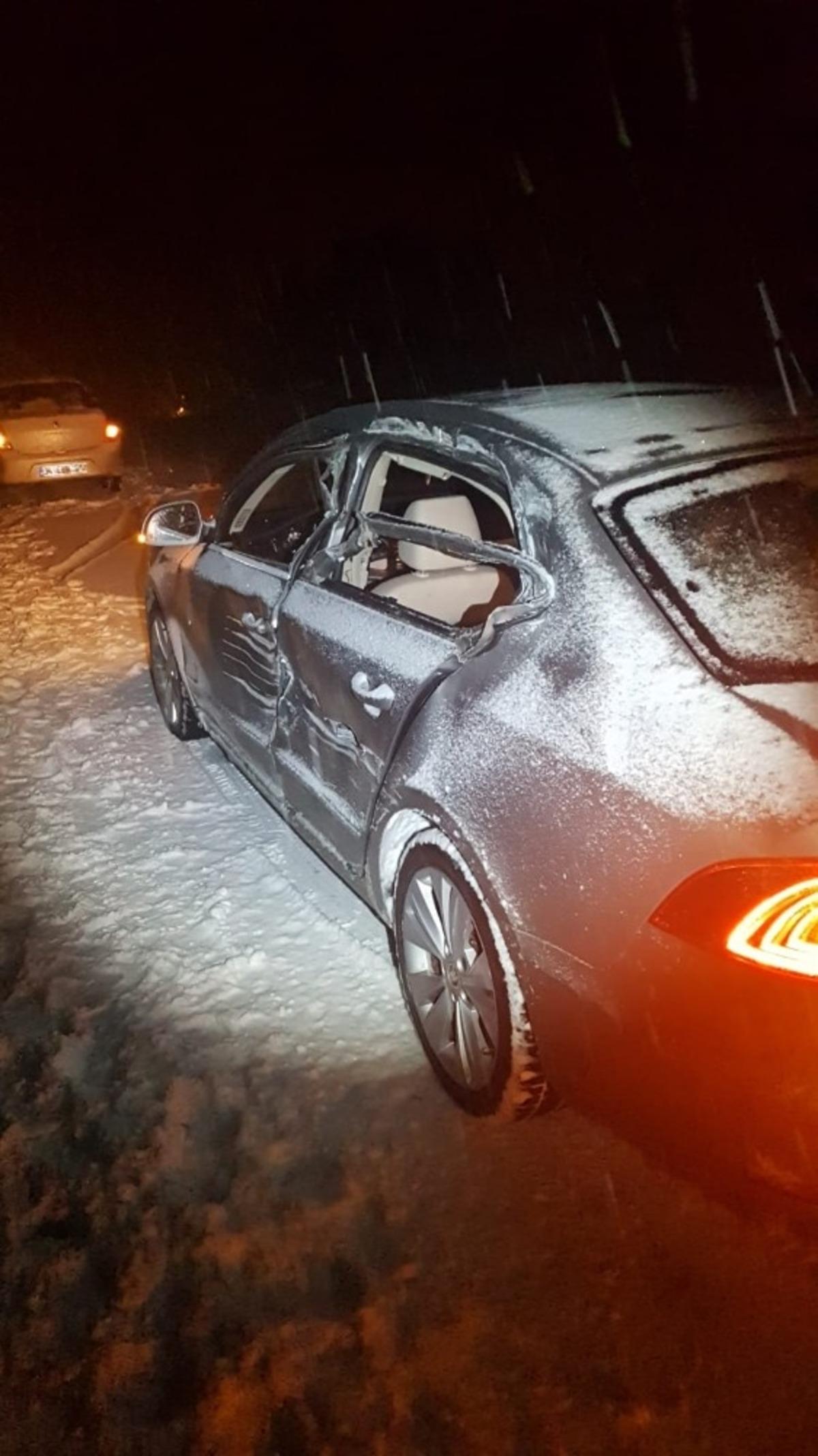 Tosya zincirleme kaza ucuz atlatıldı