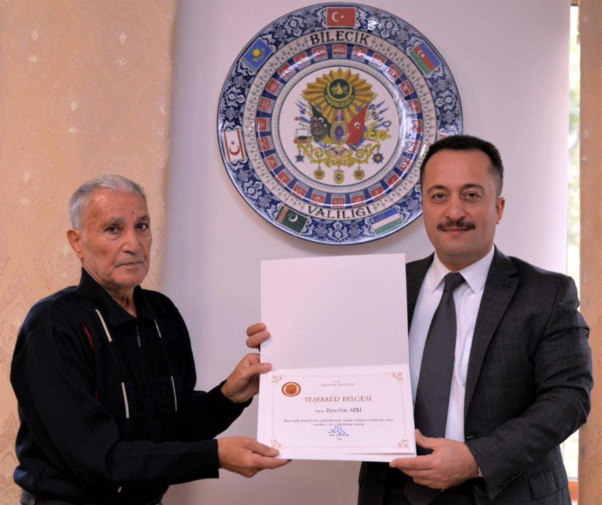 Vali Şent&uuml;rk&rsquo;ten sağlık hizmetlerine bağış yapan hayırsevere teşekk&uuml;r