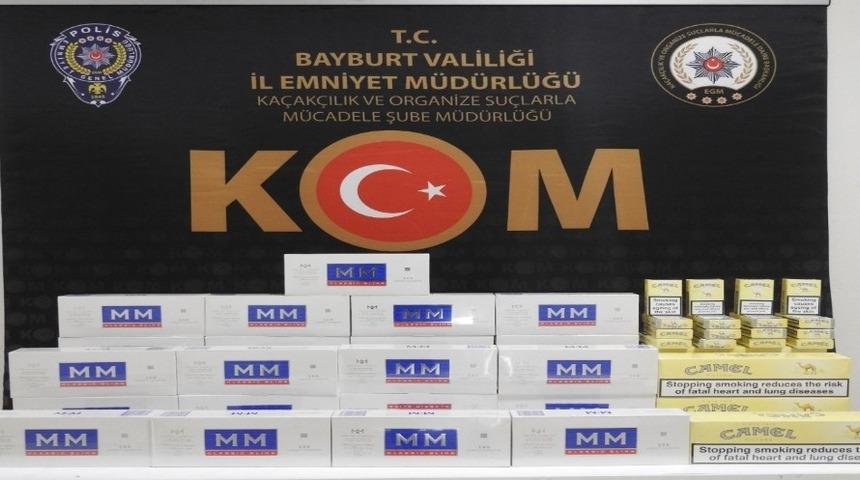 Bayburt’ta 316 paket gümrük kaçağı sigara ele geçirildi