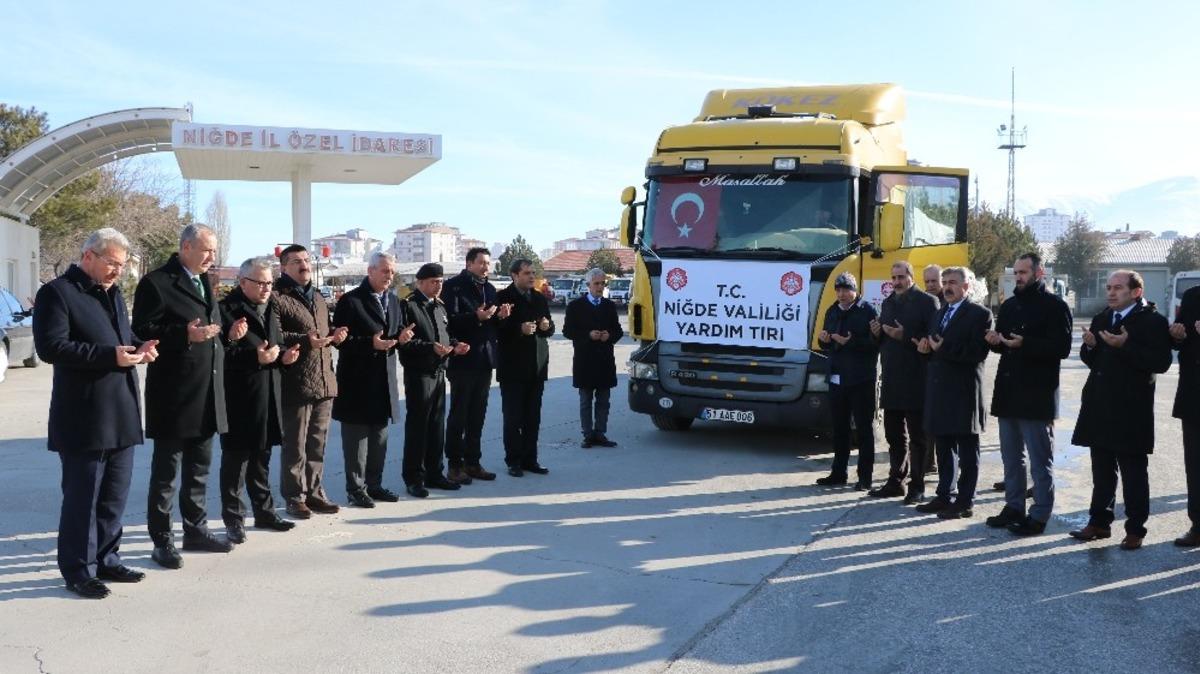Niğde Valiliğinden Elazığ&rsquo;a yardım tırı