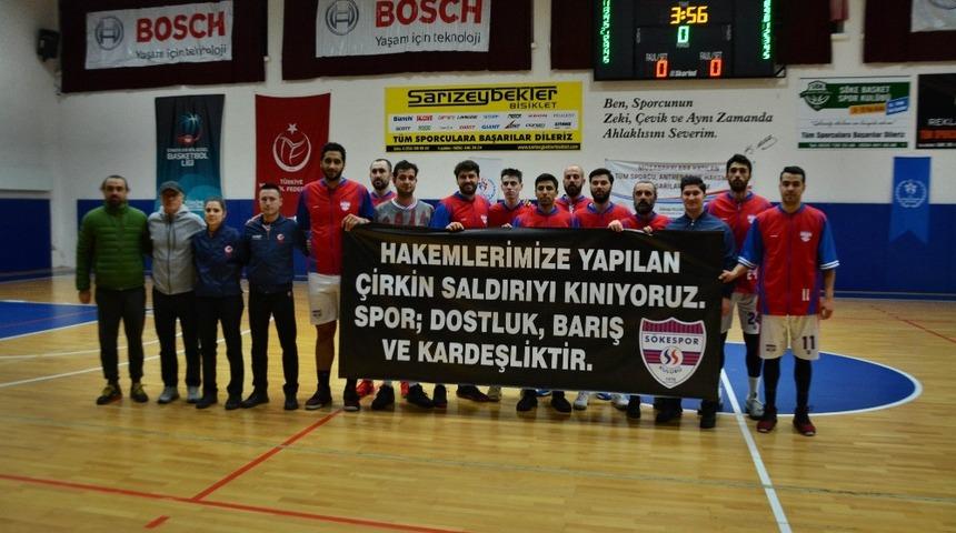 S&ouml;kespor basketbol takımından hakemlere destek