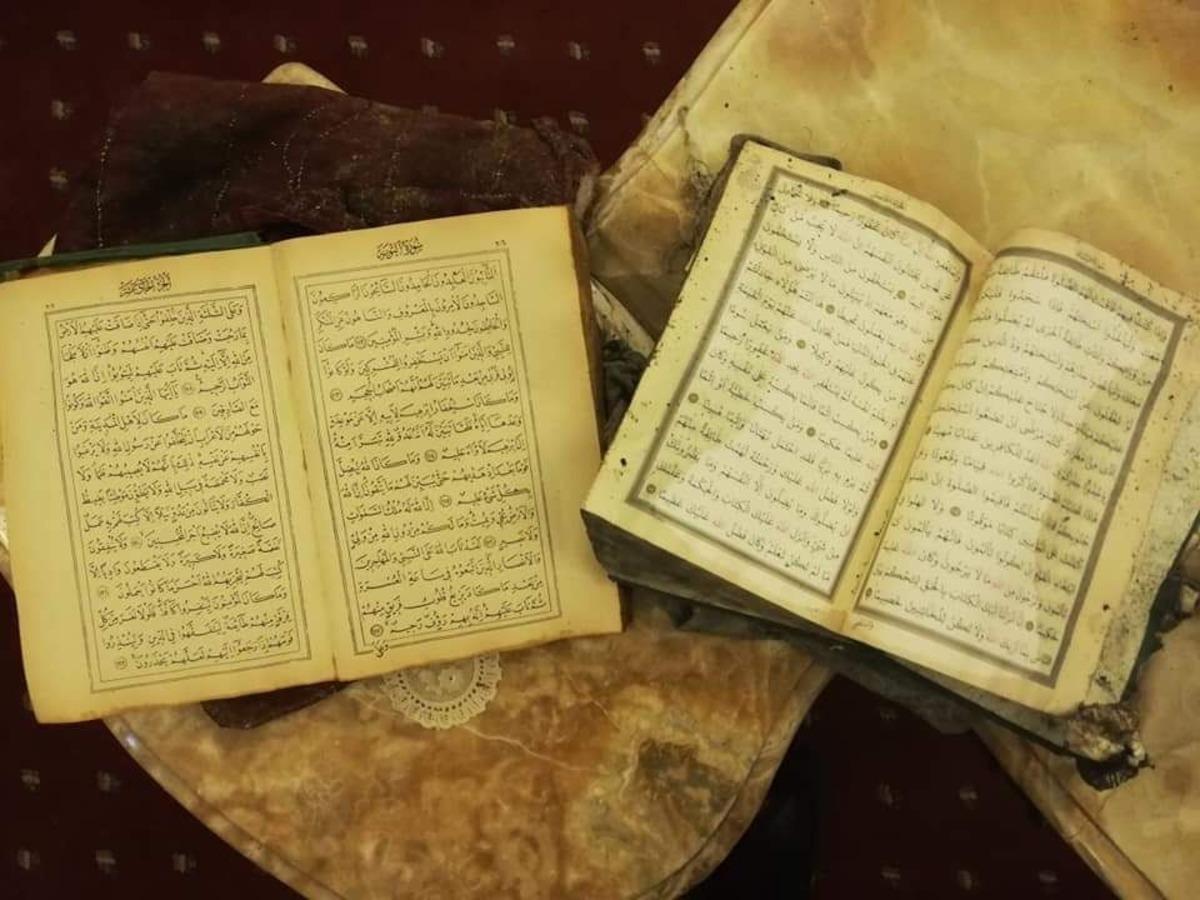 Yangın &ccedil;ıkan evde yanmamış halde iki Kur&rsquo;an-ı Kerim bulundu