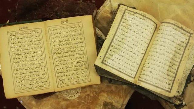 Yangın çıkan evde yanmamış halde iki Kur’an-ı Kerim bulundu