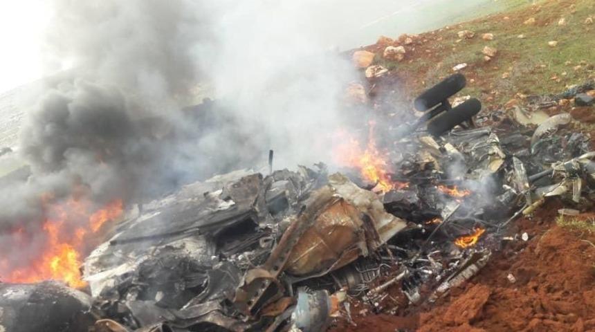 İdlib'de Esad rejimine ait helikopter d&uuml;ş&uuml;r&uuml;ld&uuml;!
