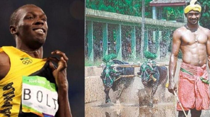 Usain Bolt'un 9.58'lik rekorunu tarlada kırdı!