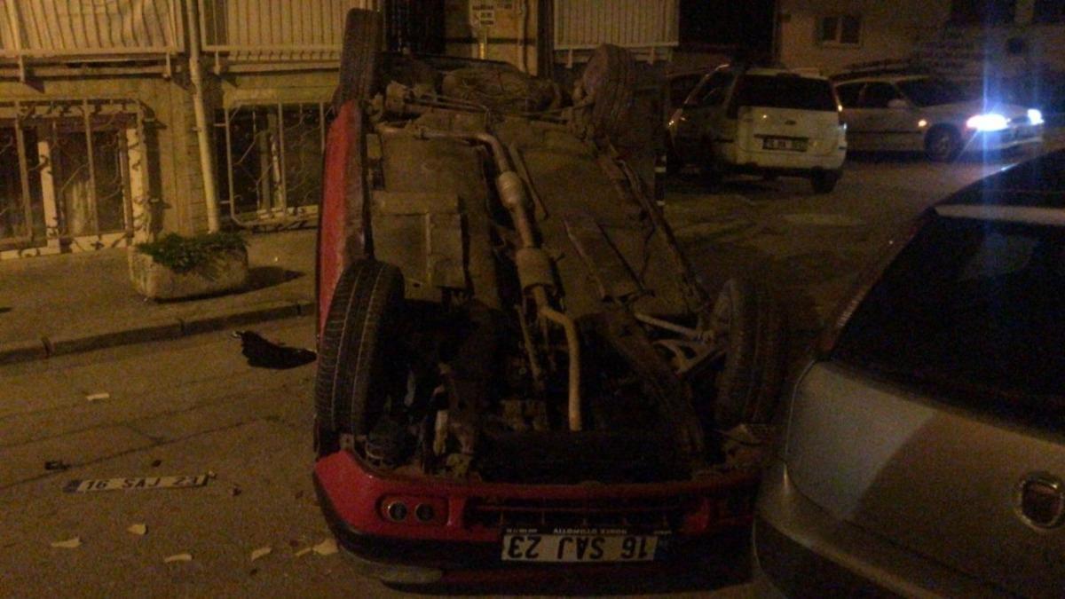 Kontrolden &ccedil;ıkan otomobil takla attı: 1 yaralı