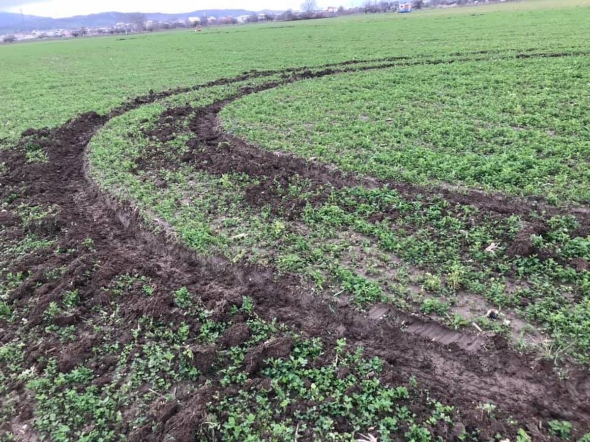 Bursa'da off road magandaları tarlaya zarar verdi