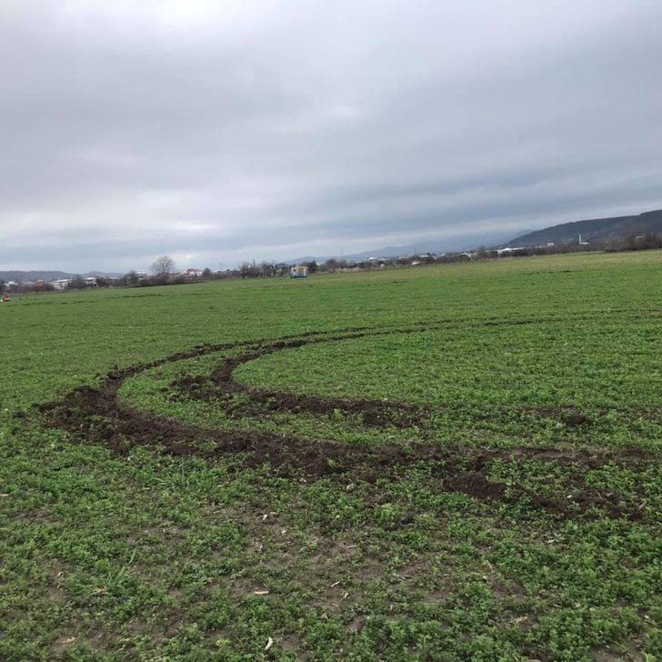 Bursa'da off road magandaları tarlaya zarar verdi G3