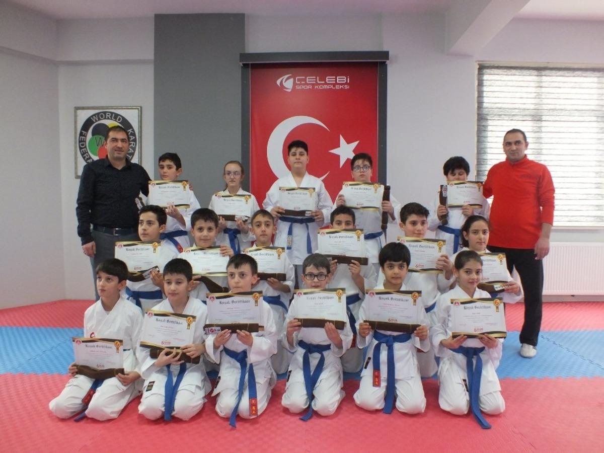 Minik karatecilerin kuşak sınavı