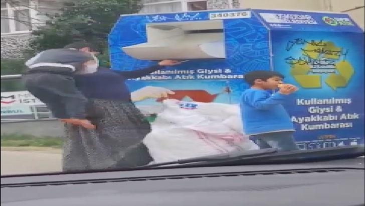 Akılalmaz yöntem! Giysi kumbarasındaki eşyaları böyle çaldılar G4