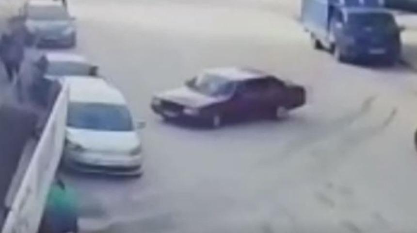 Trafikte drift kaza ile sonu&ccedil;landı