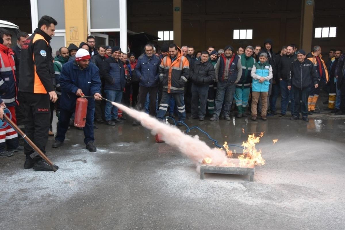 Kocasinan &ccedil;alışanlarından nefes kesen yangın tatbikatı