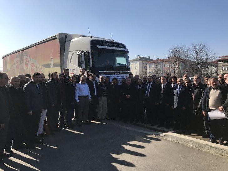 Adapazarı ve Karapürçek İlçe Müftlükleri İdlip’e yardım tırı gönderdi G2