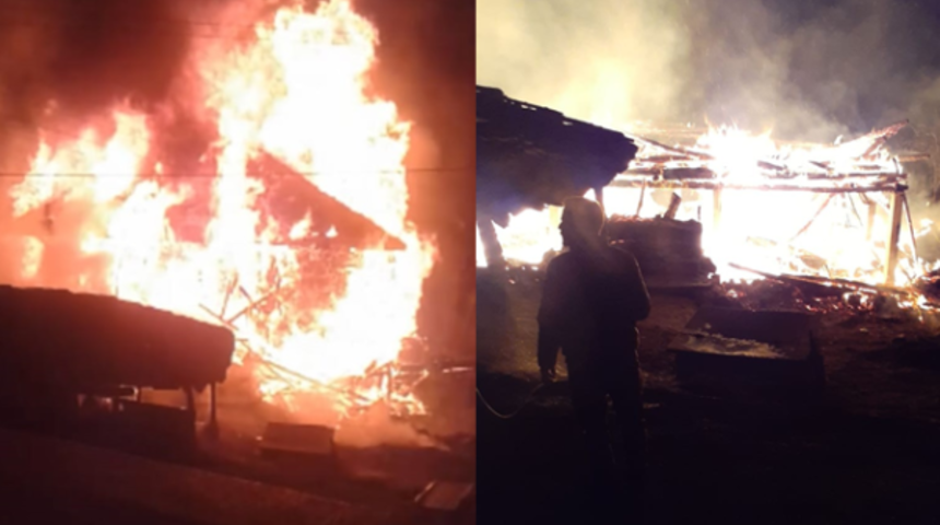 Sinop&rsquo;ta ahşap ev alevlere teslim oldu