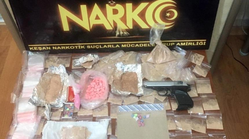 Keşan&rsquo;da uyuşturucu operasyonu