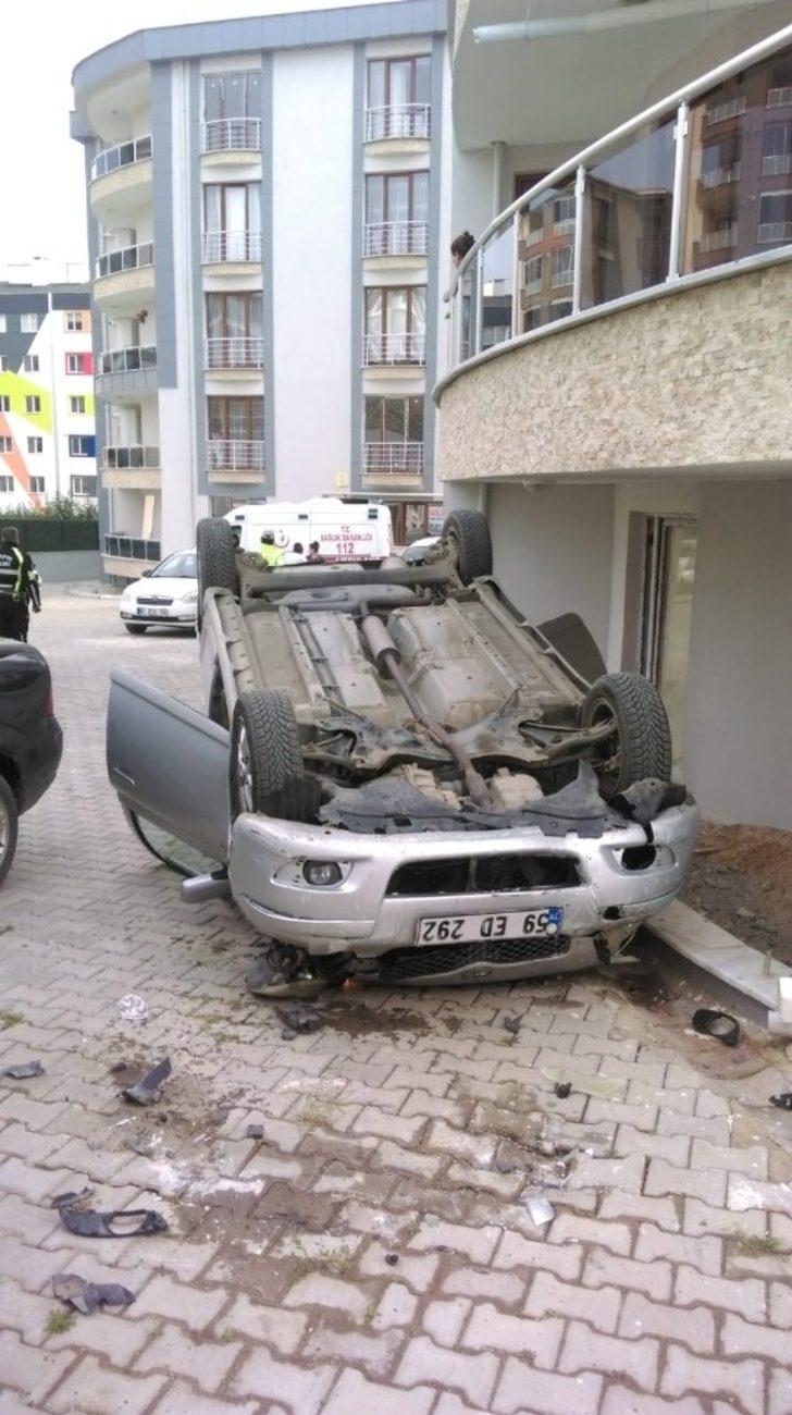 Otomobil 10 metreden beton zemine çakıldı G4