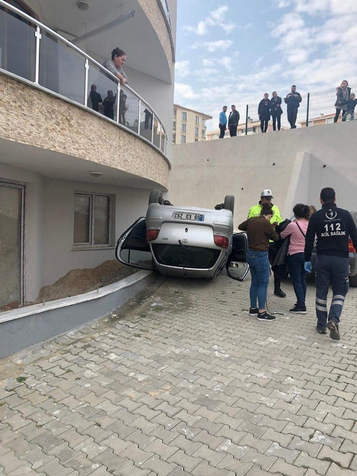 Otomobil 10 metreden beton zemine çakıldı G5