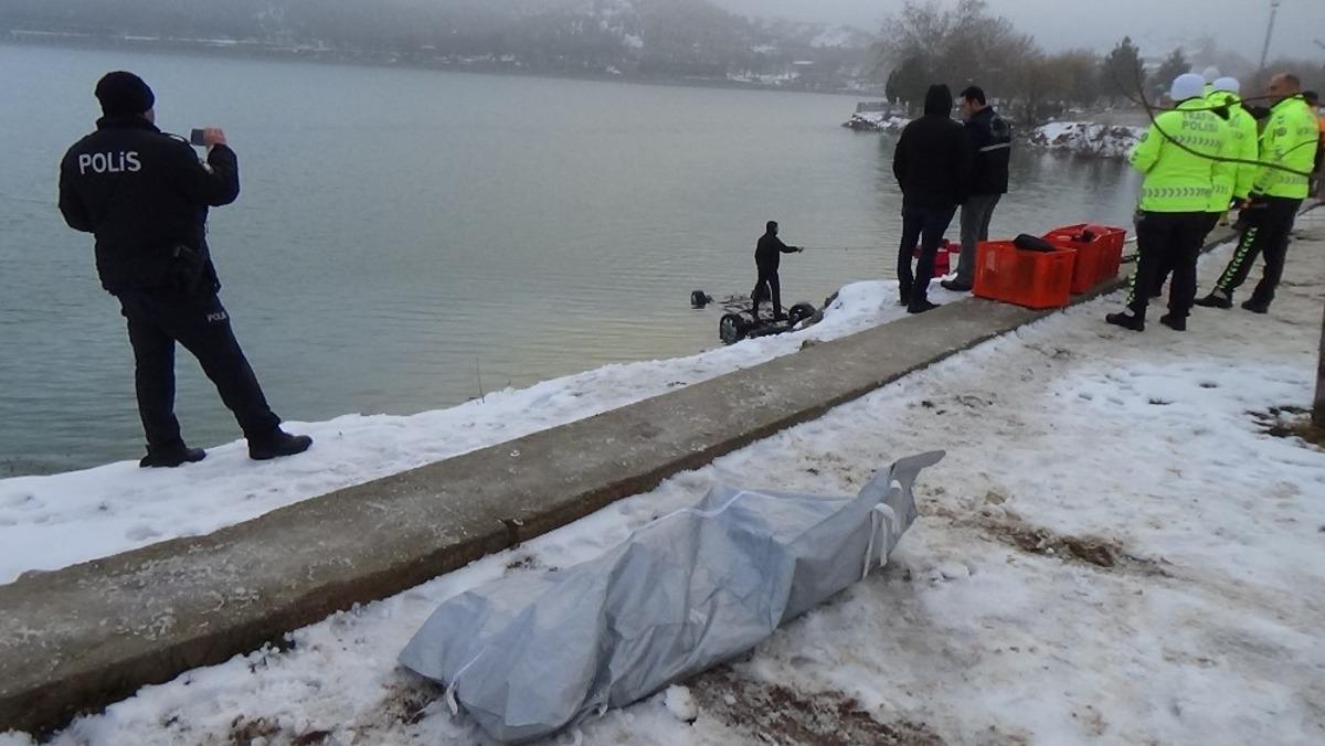 Malatya'da g&ouml;lete u&ccedil;an otomobilden cansız bedeni &ccedil;ıkarıldı