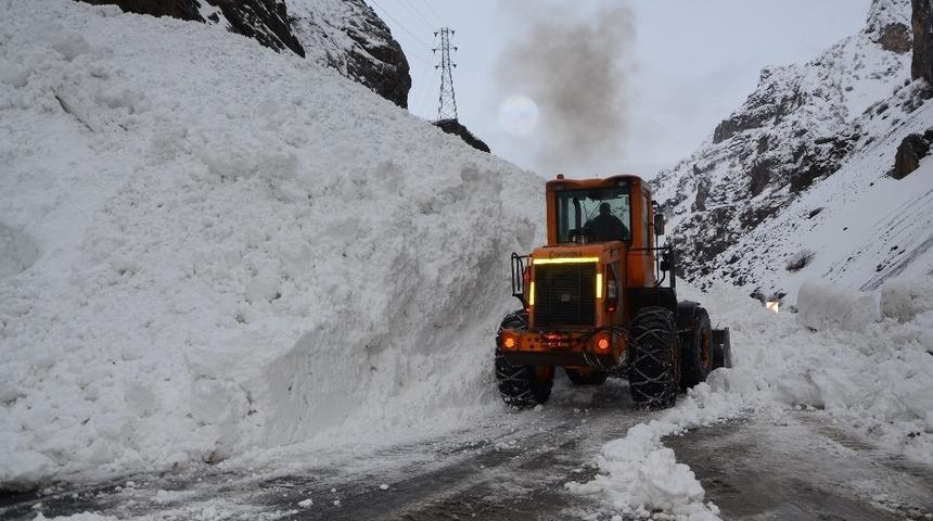 Hakkari-Çukurca karayoluna çığ düştü