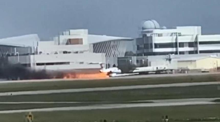 ABD'de dehşet anları! Gövdesi üzerine iniş yaptı