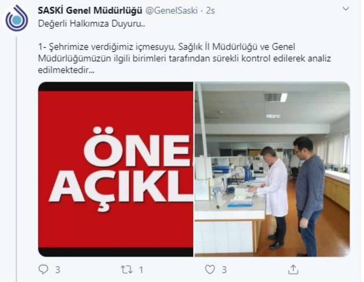 SASKİ&rsquo;den i&ccedil;me suyuna kanalizasyon suyu karıştı iddialarına cevap