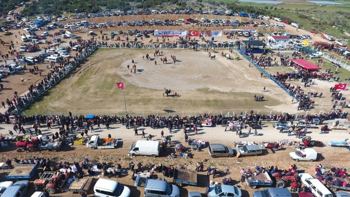 Menderes&rsquo;teki deve g&uuml;reşleri binleri buluştu