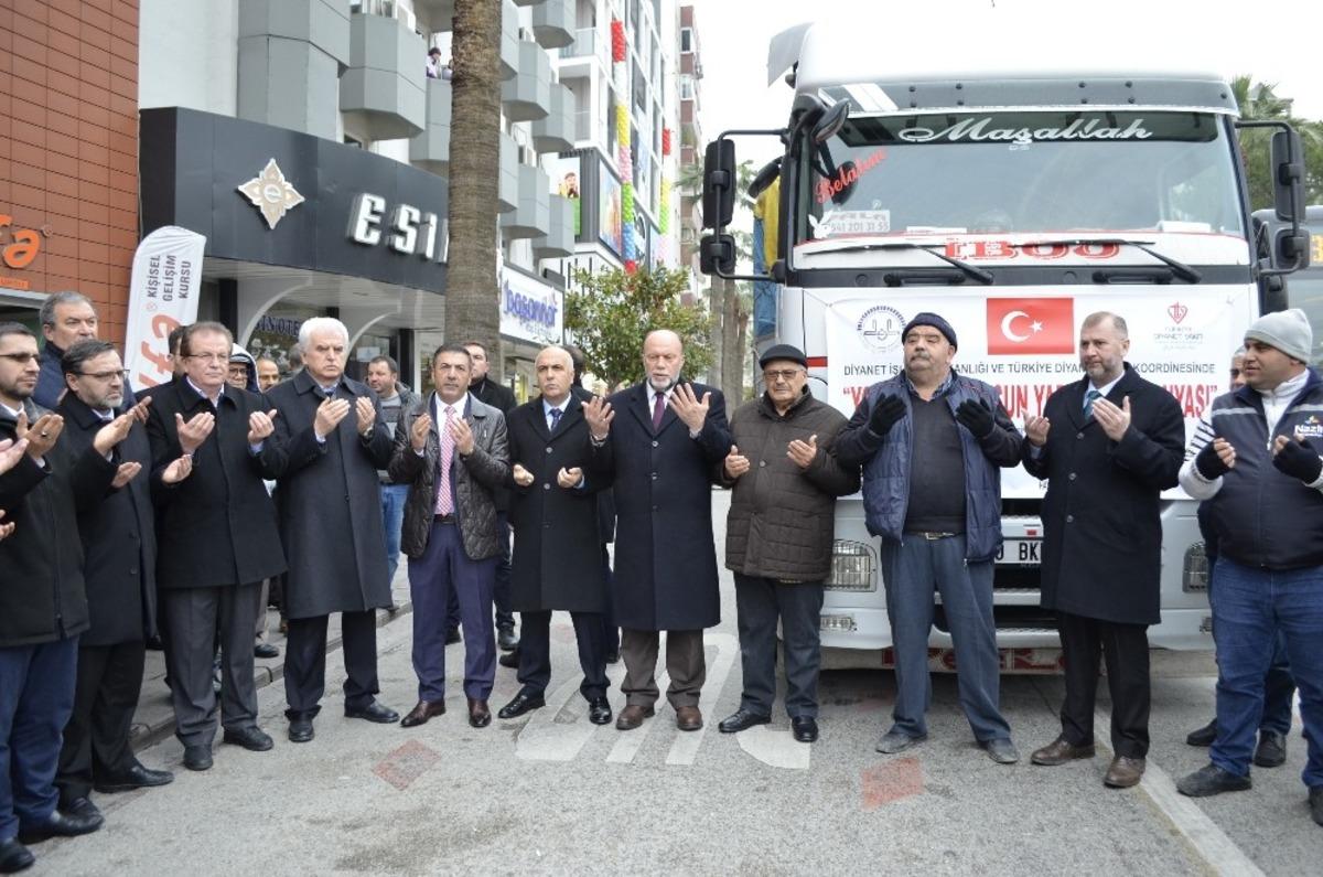 Denizli&rsquo;den İdlib&rsquo;e 7 tırlık yardım konvoyu yola &ccedil;ıktı