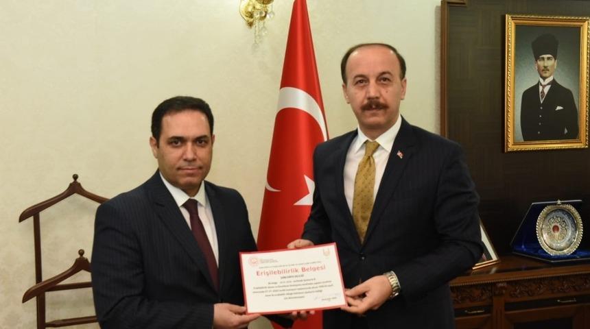 Şanlıurfa Valiliğine erişilebilirlik belgesi
