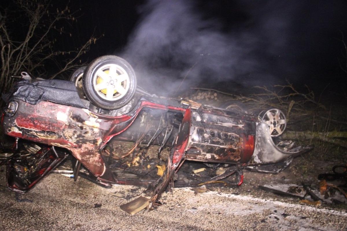 &Ccedil;an&rsquo;da takla atan ara&ccedil; alev aldı: 1 ağır yaralı