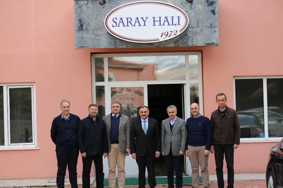 Başkan Mehmet Cabbar ve Başkan Turan&rsquo;dan Saray Halı&rsquo;ya tebrik ziyareti