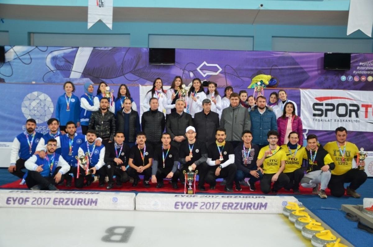 Curlingte UNİLİG&rsquo;in şampiyonu Atat&uuml;rk &Uuml;niversitesi