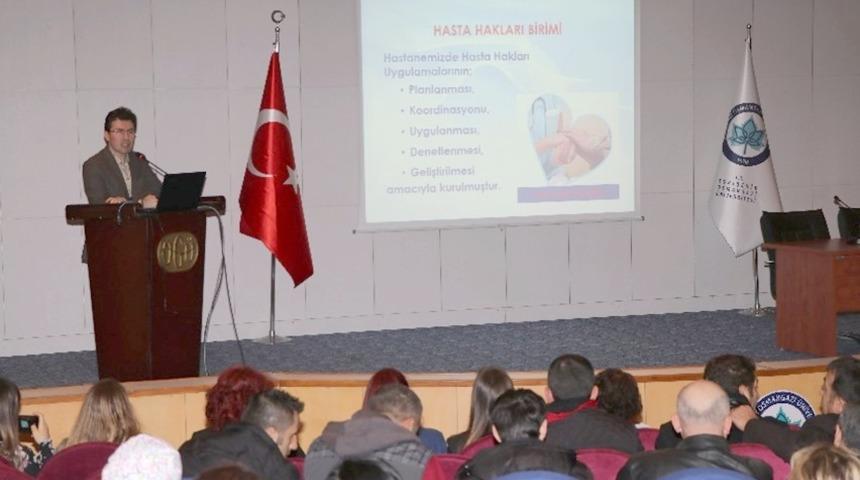 ESOG&Uuml; Hastanesi personeline hasta hakları eğitimi verildi