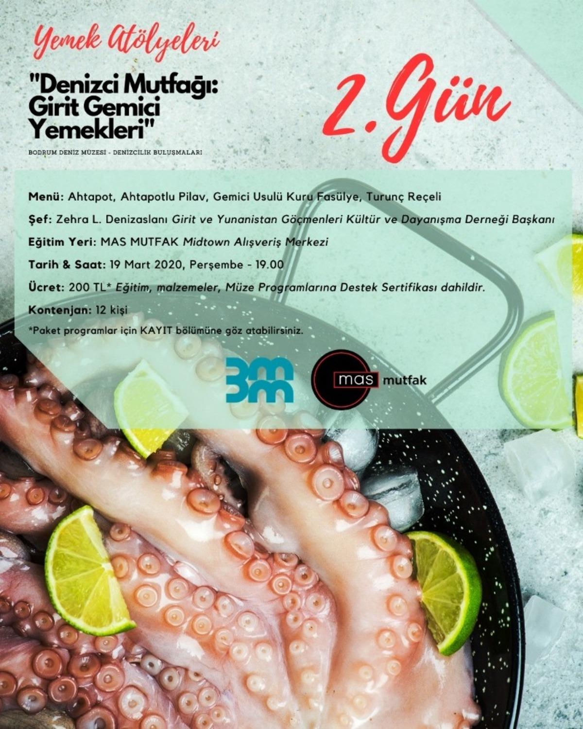 Bodrum Deniz M&uuml;zesi&rsquo;nden gemici yemekleri at&ouml;lyeleri